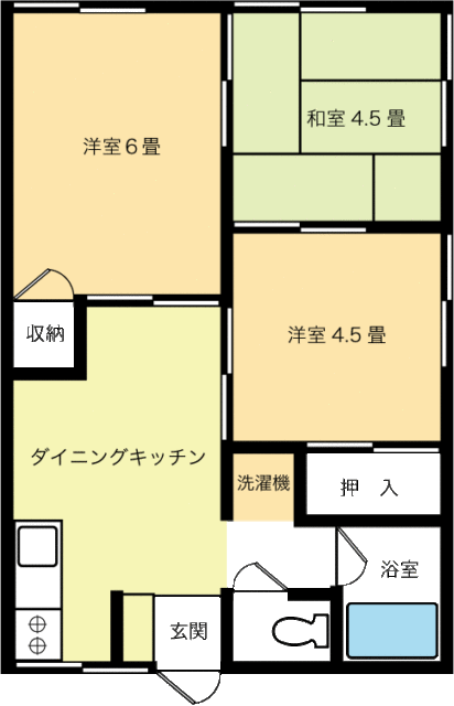 花香谷ハイツ　2階角部屋 画像3